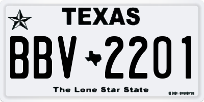 TX license plate BBV2201