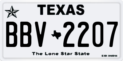 TX license plate BBV2207
