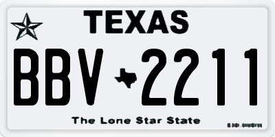 TX license plate BBV2211