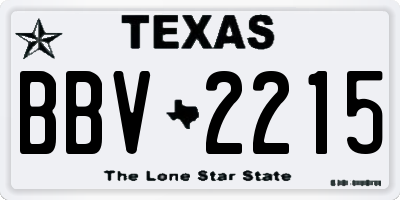 TX license plate BBV2215