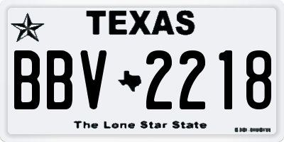 TX license plate BBV2218