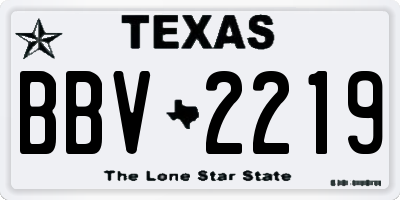 TX license plate BBV2219