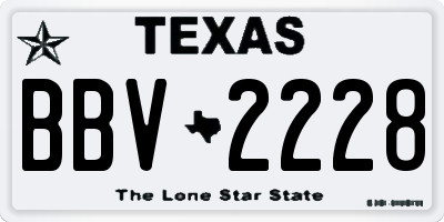 TX license plate BBV2228
