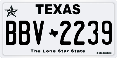 TX license plate BBV2239