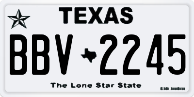 TX license plate BBV2245