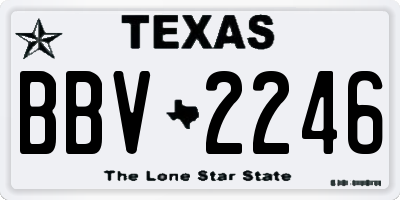 TX license plate BBV2246