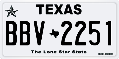 TX license plate BBV2251