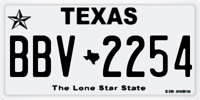TX license plate BBV2254