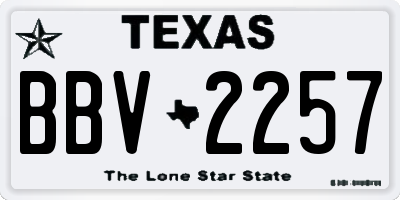 TX license plate BBV2257