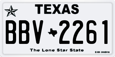 TX license plate BBV2261