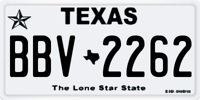 TX license plate BBV2262