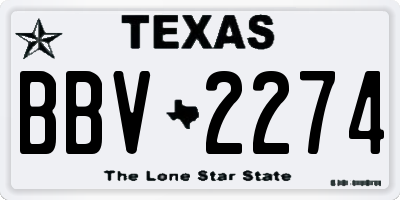 TX license plate BBV2274
