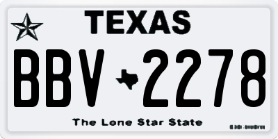 TX license plate BBV2278