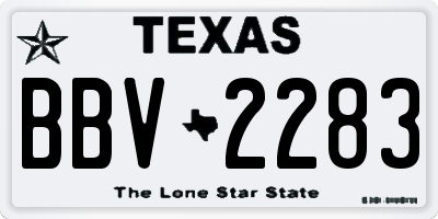 TX license plate BBV2283