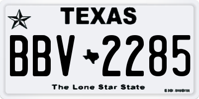 TX license plate BBV2285