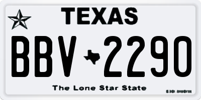 TX license plate BBV2290