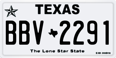 TX license plate BBV2291