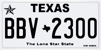 TX license plate BBV2300