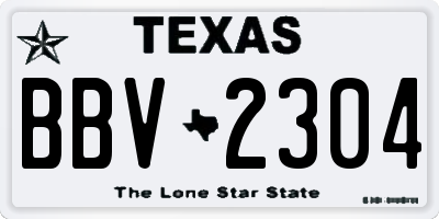 TX license plate BBV2304