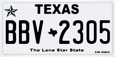 TX license plate BBV2305