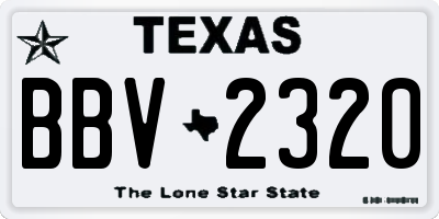 TX license plate BBV2320