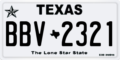 TX license plate BBV2321