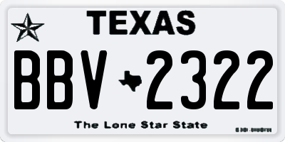 TX license plate BBV2322