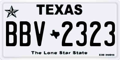 TX license plate BBV2323