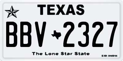 TX license plate BBV2327