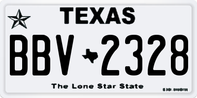 TX license plate BBV2328