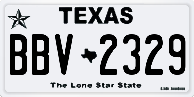 TX license plate BBV2329