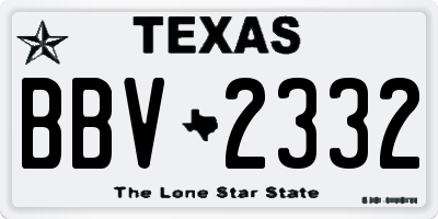 TX license plate BBV2332