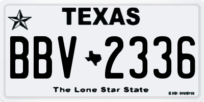 TX license plate BBV2336