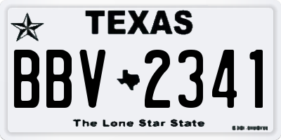 TX license plate BBV2341
