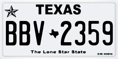 TX license plate BBV2359