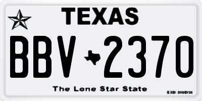 TX license plate BBV2370