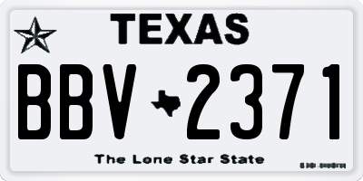 TX license plate BBV2371
