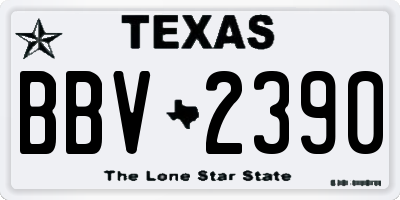 TX license plate BBV2390