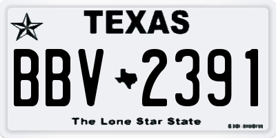 TX license plate BBV2391