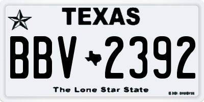 TX license plate BBV2392