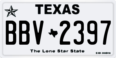 TX license plate BBV2397