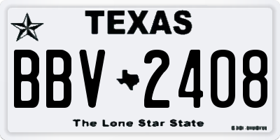 TX license plate BBV2408
