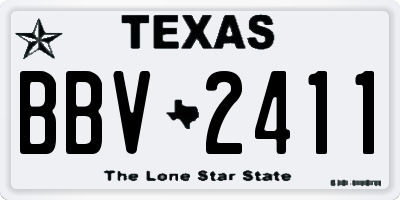 TX license plate BBV2411