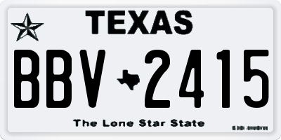 TX license plate BBV2415