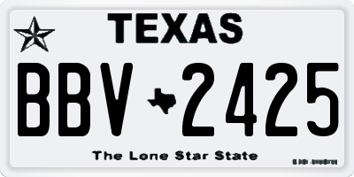TX license plate BBV2425