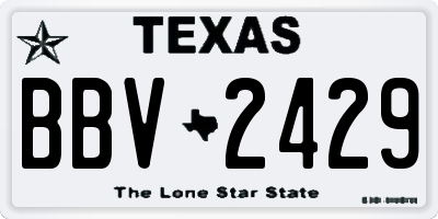 TX license plate BBV2429