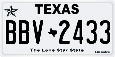 TX license plate BBV2433