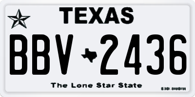 TX license plate BBV2436