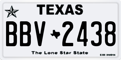 TX license plate BBV2438