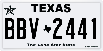 TX license plate BBV2441